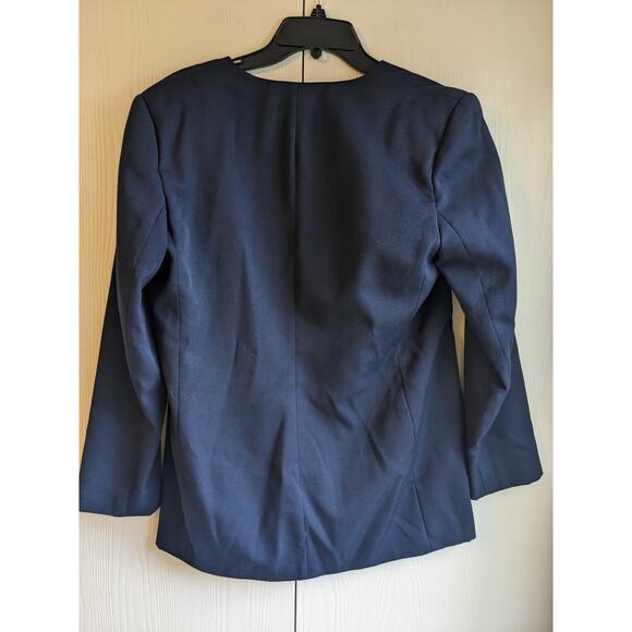 SK & Company Women's Navy Blue Single-Button Blaze & Pant Set Size 12P - Picture 3 of 9